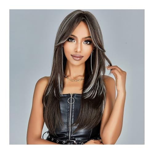 Perruque femme cheveux raides marron foncé pour vos soirées et cosplay