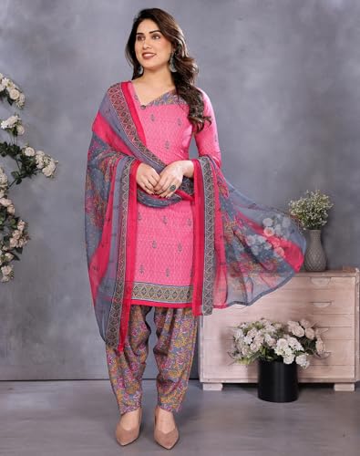 Image of Priyashi Women Unstiched Crepe dress materials | Crepe Salwar Suit for women with dupatta | suit material for women unstitched