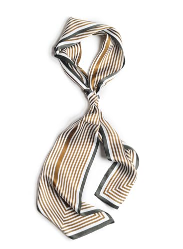 Women's 100% Pure Mulberry Silk Scarf Double Sided Rectangle Tie Head Neck Waist Strip4