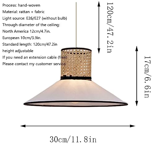 Lámpara de techo de ratán ideal para decoración de casa de campo 4