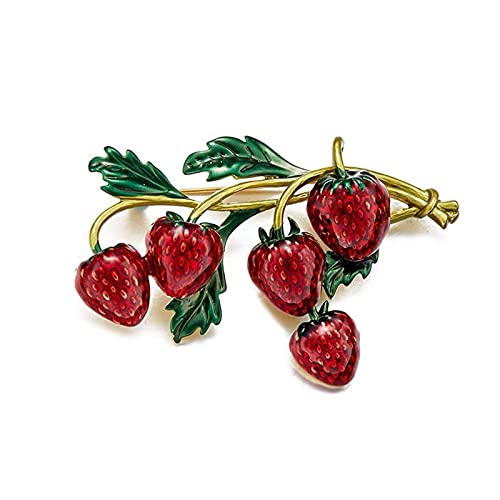Broches de fruits fraises strass rouge : le cadeau bijou tendance idéal pour femme