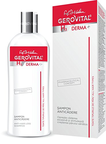 Champú anticaída Gerovital H3 Derma+ hipoalergénico, sin jabón, colorantes o SLS