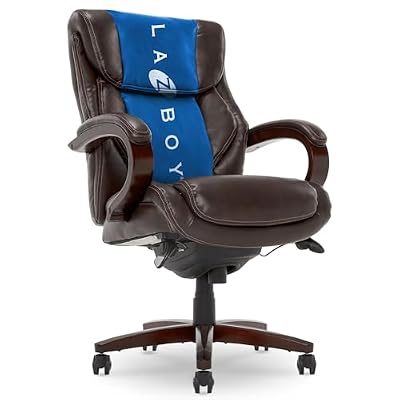 La-Z-Boy Executive Ergonomic Office Chair with Lumar Support, Leather Chair