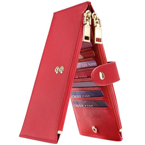 Image of Travelambo RFID Wallet Women Large Size Bifold Multi Card Wallet Case with Zipper Pocke Credit Card Holder for Women