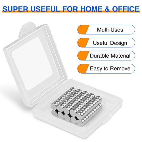 Trymag Refrigerator Magnets 100 Pcs, 6X3Mm Small Magnets Round Strong Fridge Magnets, Multi-Use Tiny Rare Earth Magnets Mini Office Magnets For Whiteboard, Crafts,Dry Erase Board #TOP3