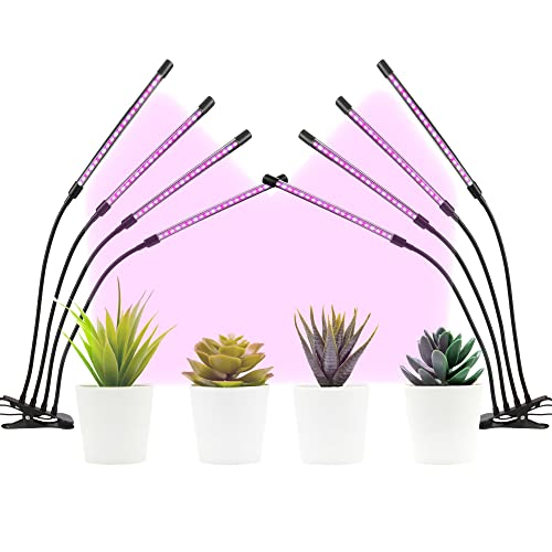 2 Pack Grow Lights For Indoor Plants - Upgraded Version 160 Led Lamps With Full Spectrum & Red Blue Spectrum, 3/9/12H Timer, 3 Switch Modes, Adjustable Gooseneck, 9 Levels Adjust Brightness #TOP15