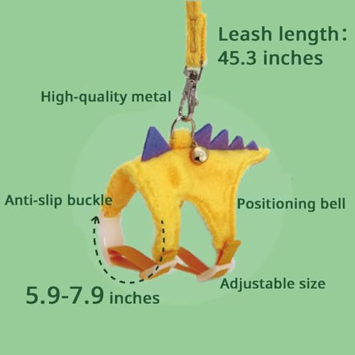 Image of MANON ROSA Ferret Harness and Leash Set Small Animal Clothes Dinosaur Shaped Walking Vest for Baby Rabbit Guinea Pig Bunny Puppy Mouse Pets Teacup Chihuahua (Pink)