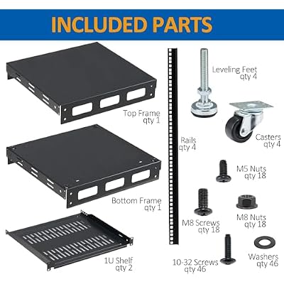 10U Open Frame Rack for Servers & AV Gear - Wall Mountable Design (Open or Closed top and Bottom Plates are Shipped Randomly)