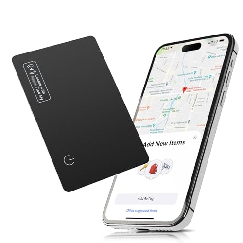 Smart Wallet Tracker Card 1.6mm, Apple MFi Certified Slim Airtag Karte, Wiederaufladbare, IP68 Wasserdicht, (IOS Only) G...