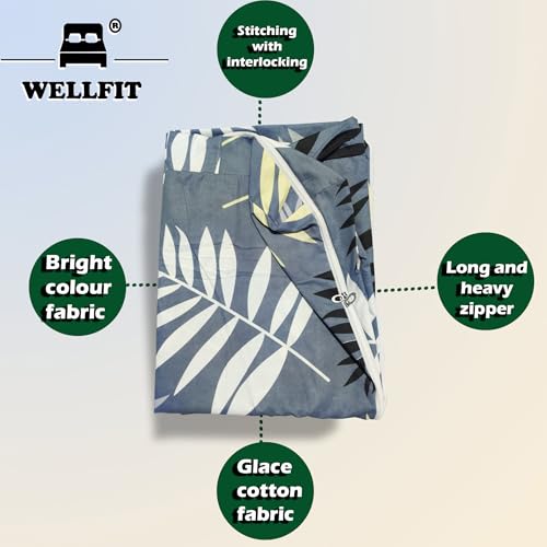 Image of WELLFIT Premium Glace Cotton 300 TC Mattress Cover /Protector for Single Size Bed with Zip /Chain /4x6.25 ft / 48x75x6 inch