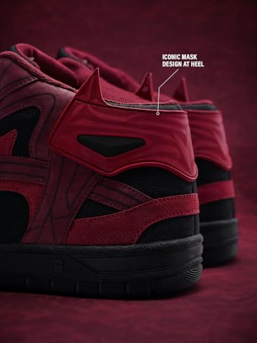 Image of The Souled Store Official Deadpool: Utility Suit Men and Boys Red and Black Colourblocked Lace Up High Top Sneakers