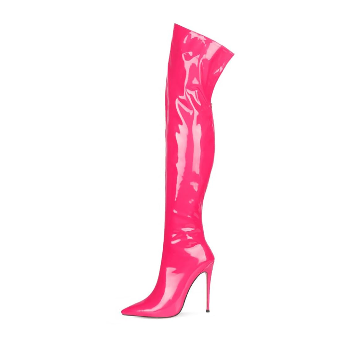 Thigh high boots for women striped Back zipper Burgundy Zebra Print Over the knee Sexy gold white pointed toe Cow Print leopard Magenta stiletto heel