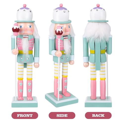 BESPORTBLE Weihnachten Nussknacker Soldat 25 cm Aus Holz Klassische Weihnachtsdeko Figur Weiche Kanten Leicht Tragbar für Wohn- Und Bürotischdekoration