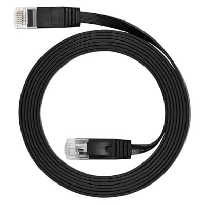 TOVINANNA Cat6 Ethernet Cable 15 Meter Flat Network Wire with Rj45 Connector for Router and Computer, Copper Core PVC Material, Sturdy Design for Streaming and Study