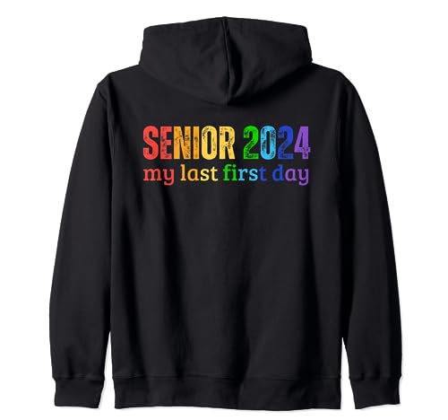 Mi último primer día, clase 2024, Rainbow LGBTQIA Pride Sudadera con Capucha