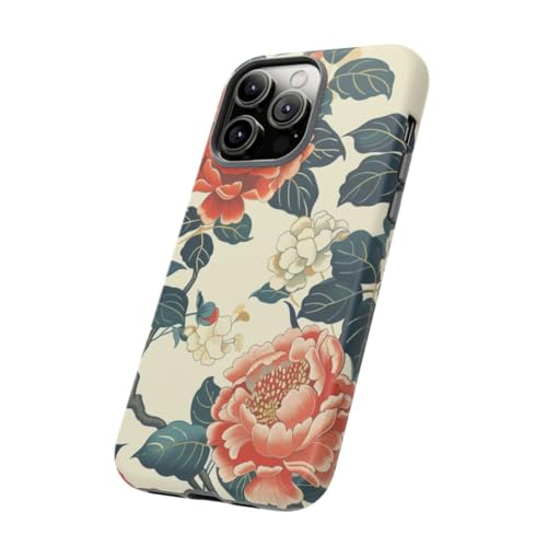 Coque mate iPhone 14 Pro Max résistante pivoines florales