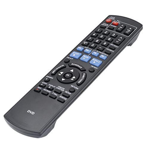 N2Qayb000197 Replace Remote Control Fit For Panasonic Dvd Vcr Dvdr Recorder Combo Diga Dmr-Ez48 Dmr-Ez485 Dmr-Ez48V Dmr-Ez485V Dmr-Ez485Vk Dmr-Ez48Vk Dmr-Ez37V Dmr-Ez37 Dmr-Ez37Vs Dmr-Ez37Vk #TOP1