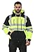 Candid Styles® Mens Tablet Hi Vis Hoodie Sweatshirt Safety Workwear 2 Tone Jumper Hoodies Full Sleeves High Viz Visibility Pullover And Zipper Jacket Top (Yellow/Navy,XXL)
