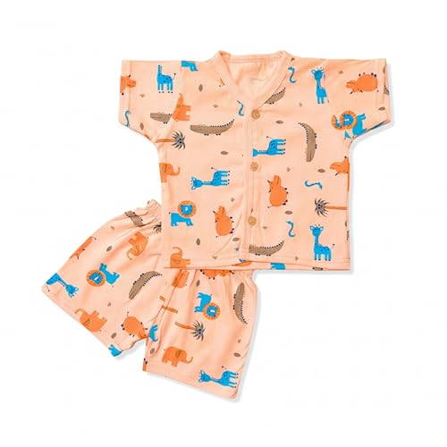 Image of Lil' Shark Baby Cotton T-Shirt & Shorts Set | 100% Pure Cotton Summer Wear for Baby Boys & Girls | Soft, Breathable Infant Casual Outfit | Printed T-Shirt with Shorts Set