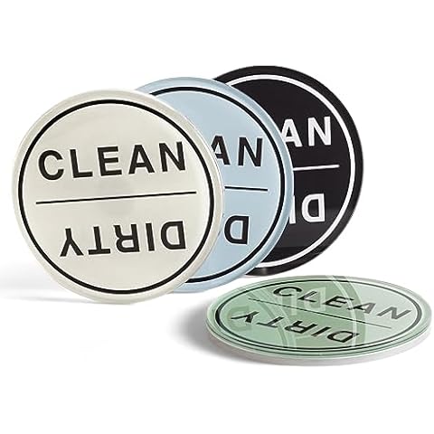 CONMOTO Clean Dirty Magnet for Dishwasher,Kitchen Dishwasher Magnet Clean Dirty Sign,Non-Scratch/Easy to Read & Slide Dirty Clean Dishwasher Magnet with 2 Double-Sided Stickers Cover