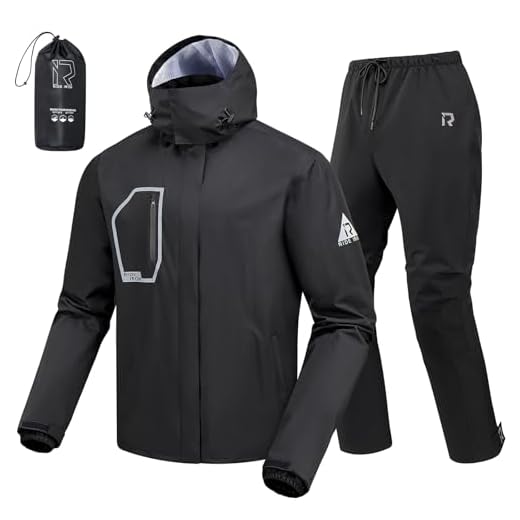 RIDEIRON Motorcycle Rain Gear for Men Waterproof Reflective Rain Suit