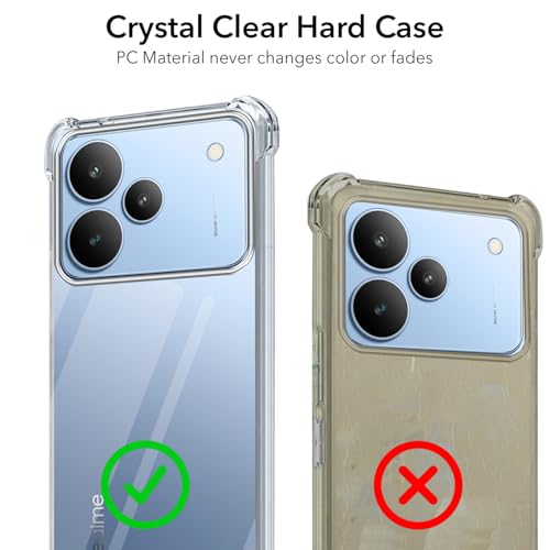 Image of Jkobi Shockproof Crystal-Clear Back Cover for Realme P4 (Anti Yellow Case | Drop & Camera Protection | Hard Polycarbonate)
