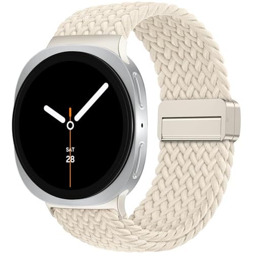 Image of VEMIGON Nylon Braided Magnetic Band Compatible with Samsung Galaxy Watch 8 /8 Classic, Elastic Fabric One Click No Gap Sport Strap for Galaxy Watch 8 40mm 44mm /8 Classic 46mm
