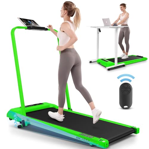 Image of Foldable Treadmill with Incline-Walking Pad with Handle Bar-Portable Walking Pad Treadmill 350+ lb Capacity-Under Desk Treadmills, 4 in 1 Running Machine LED Display /Dual Control