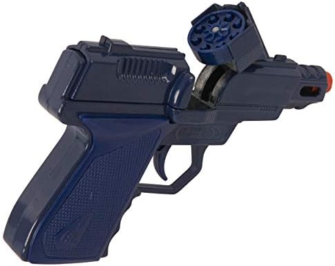 HTI Toys Swat Mission Die-cast Metal Cap Gun Pistol With Silencer | Great Fun For Adults Kids Boys & Girls Role Playing Toy Guns - 2 Assorted Colours (Blue / Red)