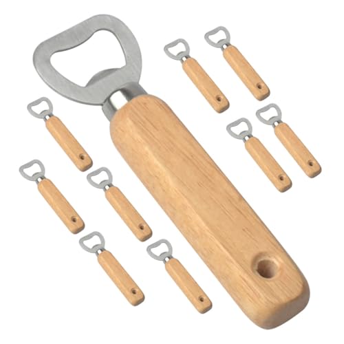 10pcs Heavy Duty Wooden Handle Beer Opener Manual Soda Beverage Openers for Parties Graduations and Gatherings Compact Practical Design for and Use