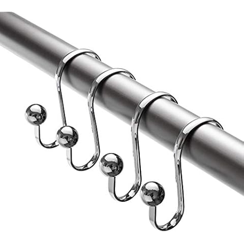 Duschvorhanghaken aus Metall, rostbeständige Stange Duschhaken Ringe Cover