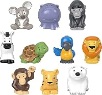 Little People Animal Figure Set – 10 Piece Wild Animal Figure Pack for Toddlers and Preschool Kids Ages 1 to 5 Years Old