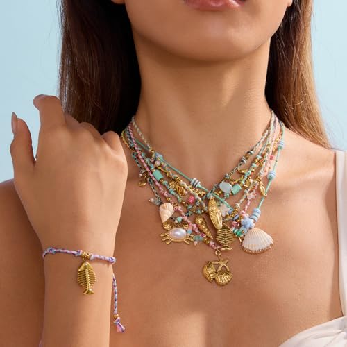 Collier corde colorée idéal pour vos vacances à la plage