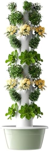 Vertical Hydroponic Tower Growing System - 9-Layer Indoor/Outdoor Garden for Herbs & Vegetables, Complete Plant Germination Kit for Home Farming and Houseplants