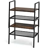 GOPLUS Lagerregal, Standregal mit 2 Ebenen, Offene Regale, Industrieller Stil, Küchenregal Schuhregal, Bücherregal für Wohnzimmer & Arbeitszimmer (2 Stück)