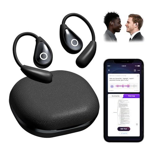 OEQ Language Translation Earbuds Real Time with Clear Speech,3 in 1 Language Translator Device with 100+Language Real Time Two Way with Long Battery Life,Ideal for Travel/Gift/Learning(Black)