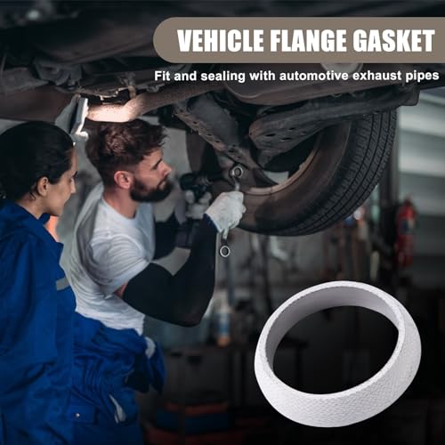 Image of Rislobx 48mm Car Exhaust Gasket, Grade Graphite Exhaust Manifold Gasket Muffler Gasket,Donut Exhaust Flange Gasket (48mm)