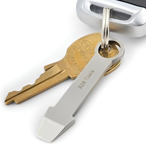 Keychain Mini Pry Bar - Tiny EDC Crowbar - (Stainless Steel) Pocket Tool