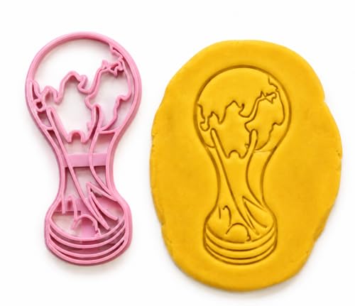 Image of T3D Cookie Cutters World Cup Trophy Cookie Cutter - Soccer Party Favors, Football Championship Cake Decorating Fondant Mold, Sports Theme Birthday Supplies