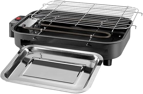 Electric BBQ Grill - Smokeless Indoor Non-Stick Griddle with Thermostatic Heat Control for Tabletop Korean Style Barbecue