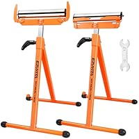 EZUVITA 2er-Pack klappbare Rollenständer, 113kg Tragkraft pro Ständer, 70.5–110cm höhenverstellbar, stabile Unterstützung für Tischkreissägen und Holzbearbeitung
