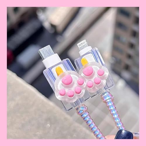 Image of Protective Charger Case for iPhone 15 14 13 12 11 Pro Max - 20W Charging Cable & Protective Cover -(Big Pink Claw)