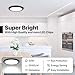6Pack LED Flush Mount Ceiling Light Fixture Black,12Inch 24W 2640LM,Dimmable 5 CCT Selectable (2700K-6500K),Round Flat Panel Light for Bedroom,0.7Inch Thin Modern Low Profile Design for Hallway