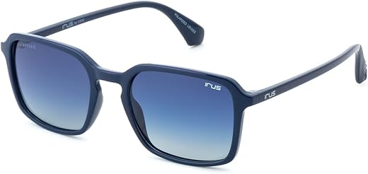 IRUS Men Square sunglasses | 100% UV protection and polarized | Small Size | Blue Polarized Tri Acetate Cellulose lens