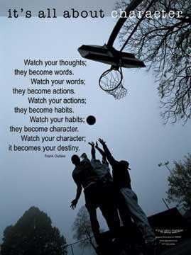 Character Education Motivational POSTER - EXTRA LARGE (4' x 3') Laminated. "Character Becomes Your Destiny."
