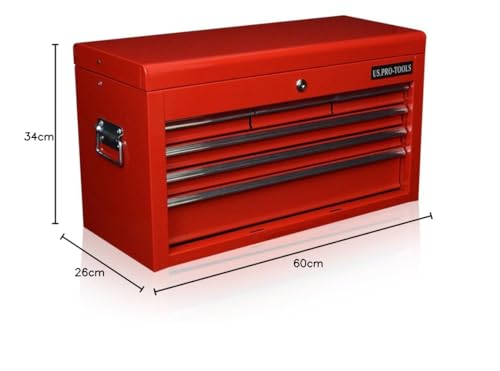 us pro tools TOOL BOX 6 DRAWER MOBILE TOOL CHEST PORTABLE TOOL CABINET RED BALL BEARING SLIDE DRAWERS 2 us pro tools TOOL BOX 6 DRAWER MOBILE TOOL CHEST PORTABLE TOOL CABINET RED BALL BEARING SLIDE DRAWERS - Image 2