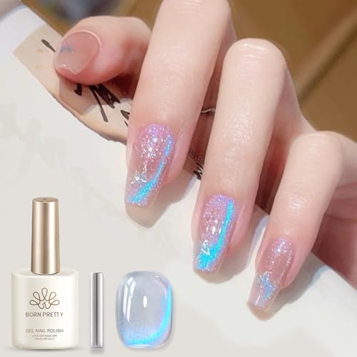 BORN PRETTY マグネットネイル 15ml ジェルネイル マグネット ラメ ジェルネイル カラー マグネットネイル 磁石 透明なブルー オーロラ 猫の目の効果 UV/LED対応 - BORN PRETTY - 商品画像