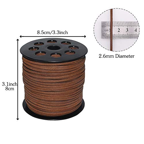 Tenn Well TW-100 Leather String, 100 Yards 2.6Mm Flat Suede Cord, Faux Leather Cord For Jewelry Making, Necklaces thumb #7