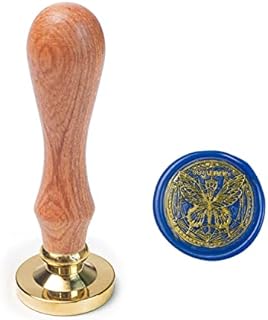 Wax Seal Stamp Set, ANBOSE Wax Seal Stamp Kit Including 6 Pieces Moon Star Mountain Sealing Wax Stamps Copper Seals + 1 Wooden Hilt, Moon Balloon Sealing Wax Stamp Kit for Cards Invitations