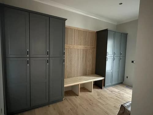 SLATPANEL Two Acoustic Wood Wall Veneer Slat Panels - Natural Oak (Gray Felt) | 94.49” x 12.6” Each | Soundproof Paneling | Interior Sound Absorption Decor | Luxury Real Wood | 0.78” Depth - Thumbnail 6